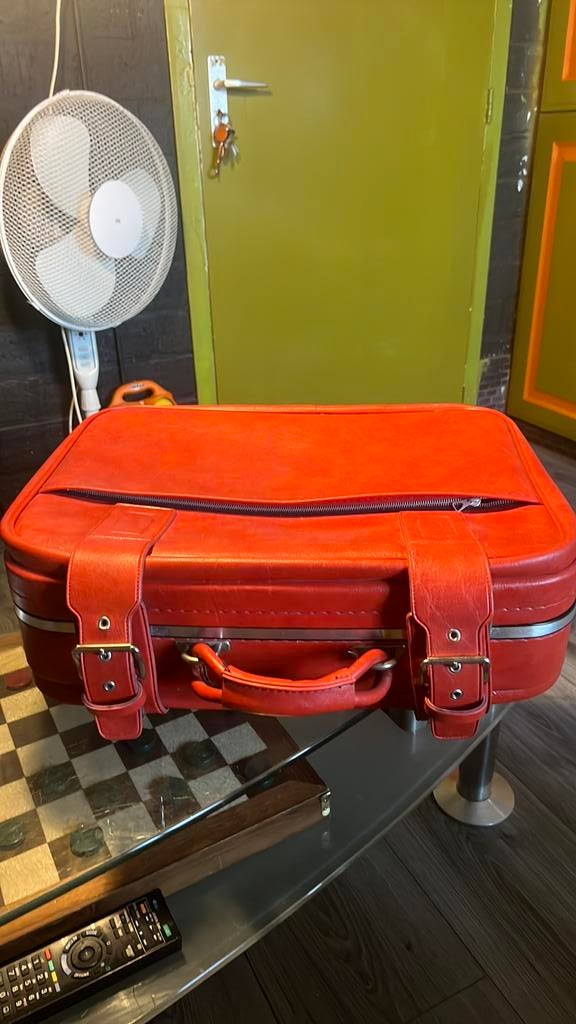 Koffer, 50 tot 60 cm, Slot, Leer, Ophalen of Verzenden