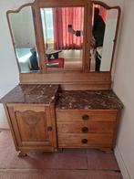 Vintage kaptafel met marmer, Huis en Inrichting, Tafels | Kaptafels, Ophalen, Gebruikt, 50 tot 100 cm, 150 tot 200 cm