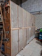 3 houten kasten - opslagkasten met planken en deuren, Ophalen