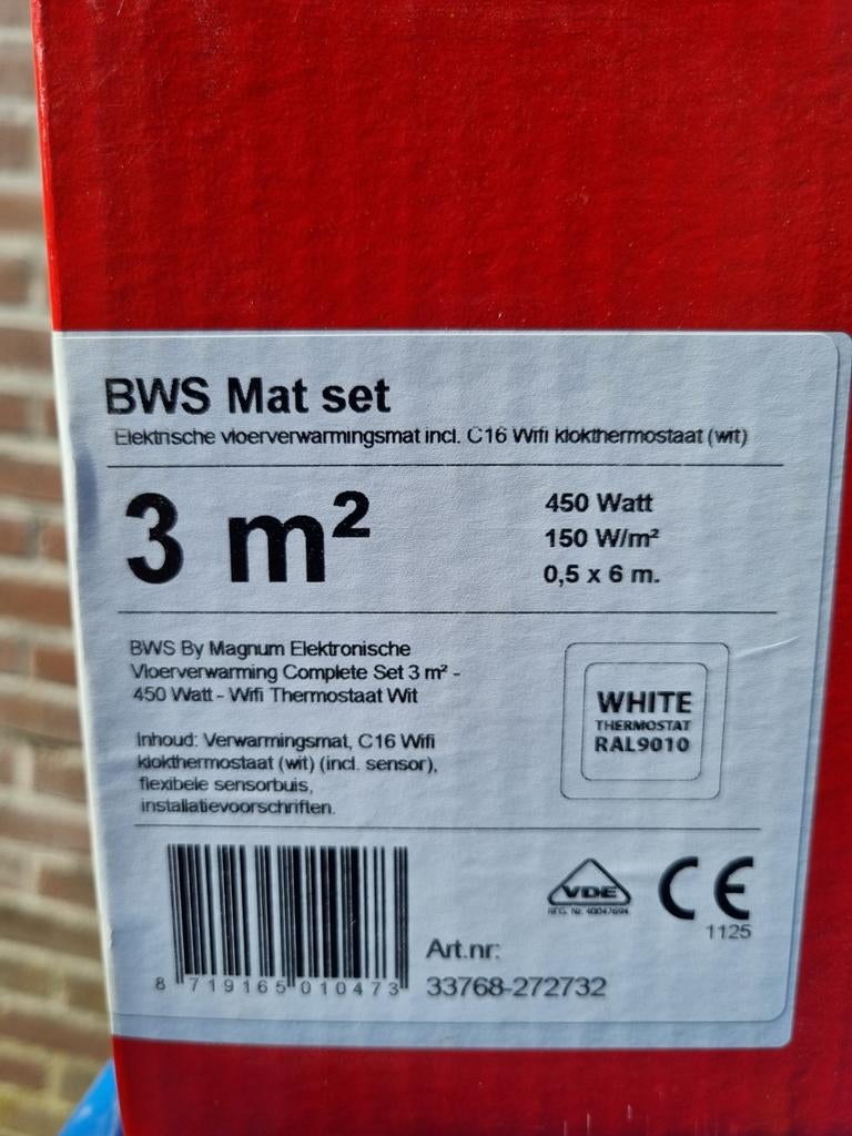 Elektrische vloerverwarming 3m2 nieuw in doos, Doe-het-zelf en Verbouw, Verwarming en Radiatoren, Ophalen of Verzenden