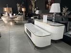 Dressoir & TV Meubel Wit/Goud met Sfeerhaard - Set, Ophalen, Kunststof, Nieuw, 200 cm of meer