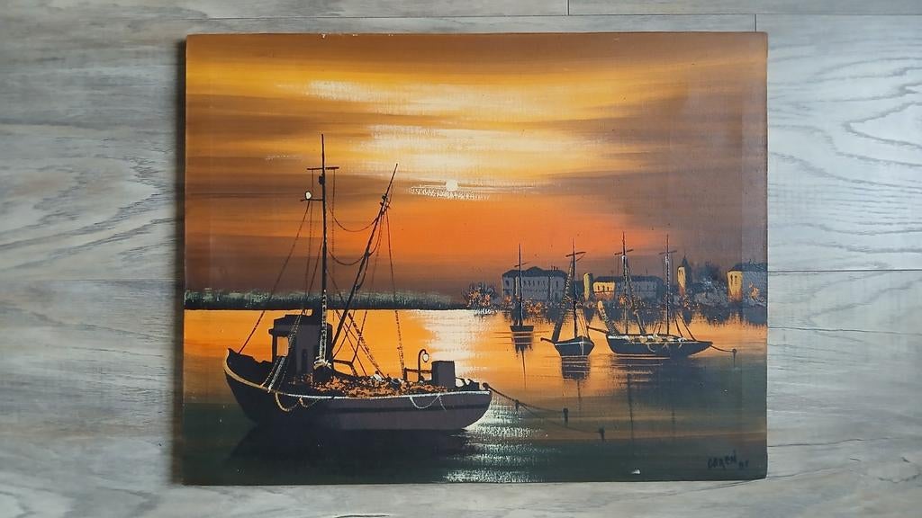 Schilderij # stadshavenzicht, Ophalen of Verzenden