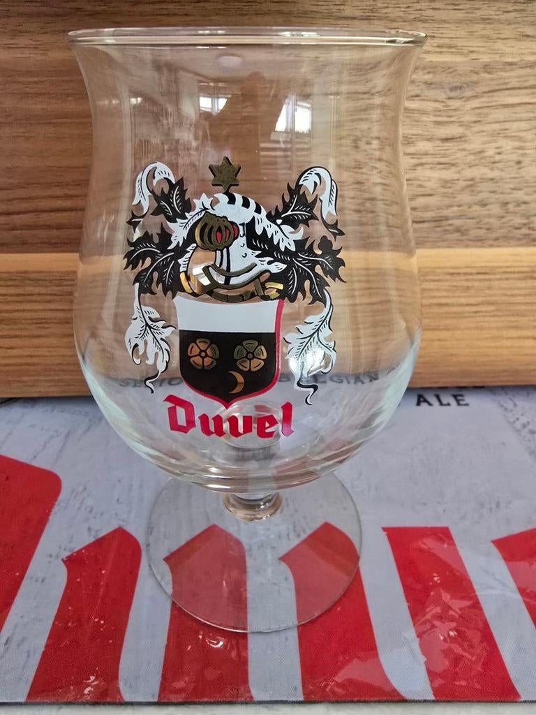 Duvel glas wapenschild, Verzamelen, Ophalen of Verzenden, Zo goed als nieuw, Glas of Glazen, Duvel