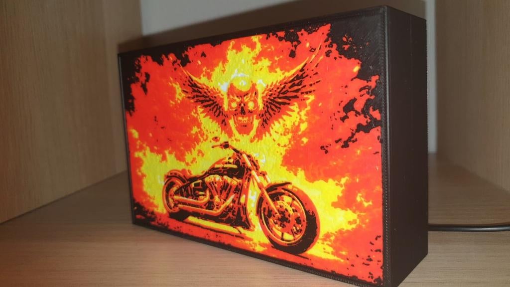 LED USB Lichtbak met Motor & Vlammen Design, Harley Davidson, Ophalen of Verzenden, Nieuw, Motor, Vlammen, Stoer, Decoratief, Schedel