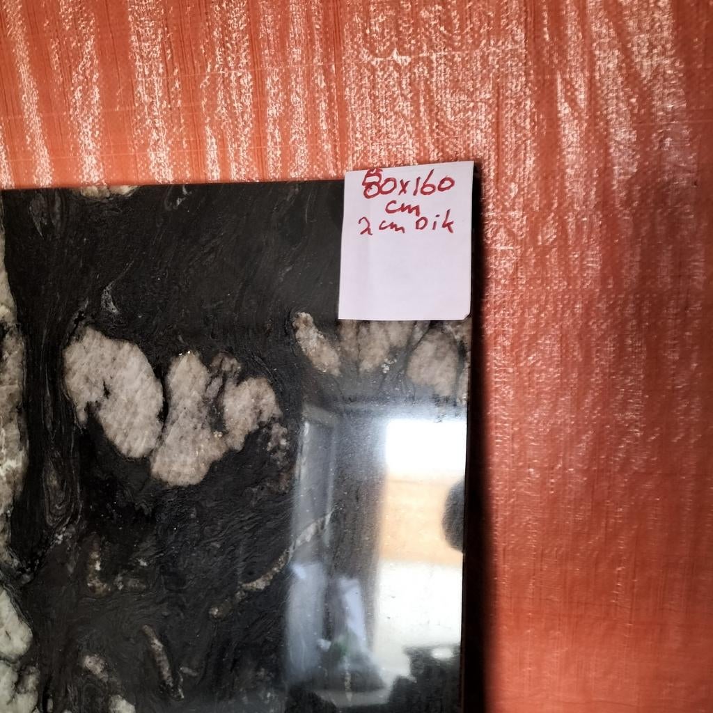 Prachtig hardsteen blad 80x160 cm, 2 cm dik, Overige materialen, Gebruikt, Rechthoekig, 50 tot 100 cm