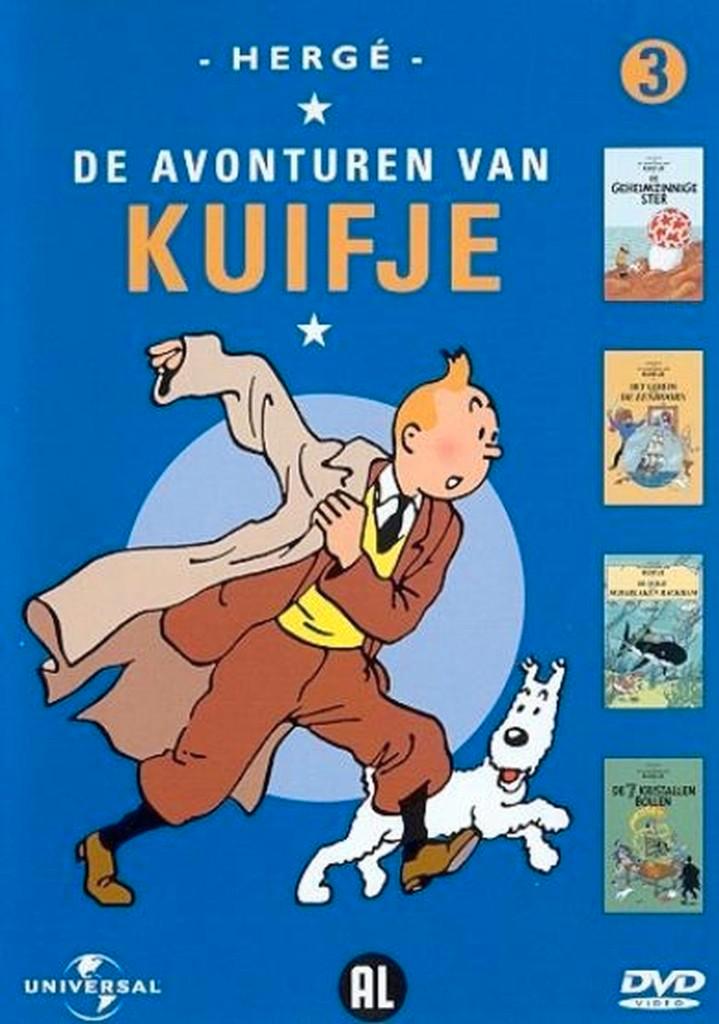 DVD De Avonturen Van Kuifje - Deel 3, Cd's en Dvd's, Dvd's | Kinderen en Jeugd, Zo goed als nieuw, Tv fictie, Avontuur, Alle leeftijden