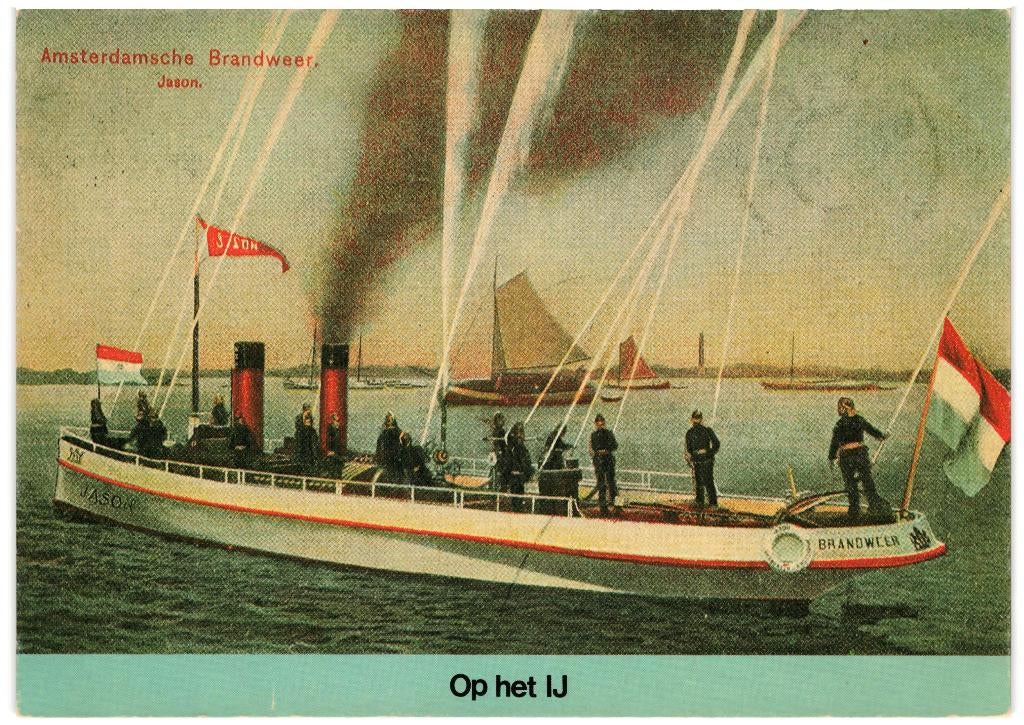 801527 Amsterdam Brandweer Op het IJ Niet Gelopen, Verzamelen, Ansichtkaarten | Nederland, Ongelopen, Noord-Holland, 1960 tot 1980