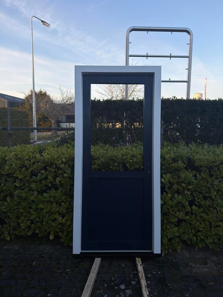 Kunststof voordeur 215,4x95,4x10, 75 tot 150 cm, Kunststof, Deurkozijn, Ophalen of Verzenden