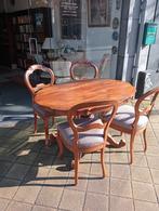 Antieke Biedermeier Mahonie Tafel met 4 Stoelen, Antiek en Kunst, Antiek | Meubels | Tafels, Ophalen of Verzenden