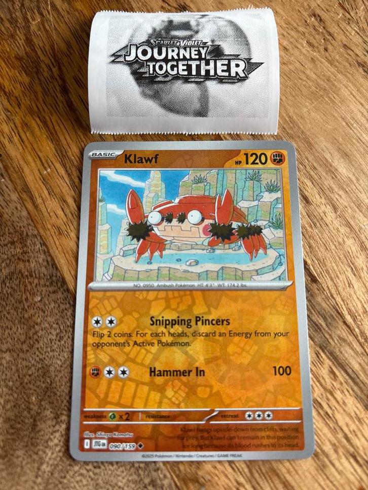 Pokémon Kaart Klawf 090/159 - Basic HP 120, Hobby en Vrije tijd, Verzamelkaartspellen | Pokémon, Zo goed als nieuw, Overige typen