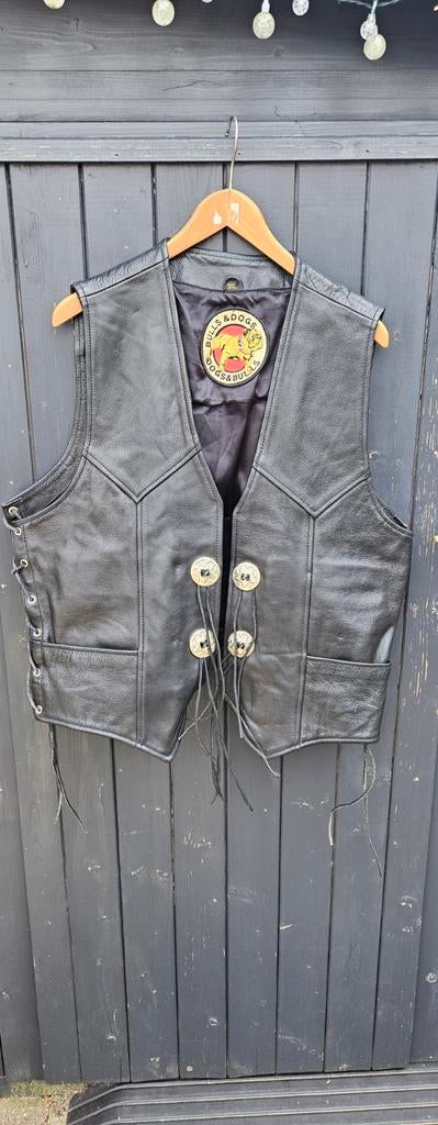 Stoere leren biker gillet maat 3xl, Kleding | Heren, Bodywarmers, Ophalen of Verzenden, Overige maten, Zwart