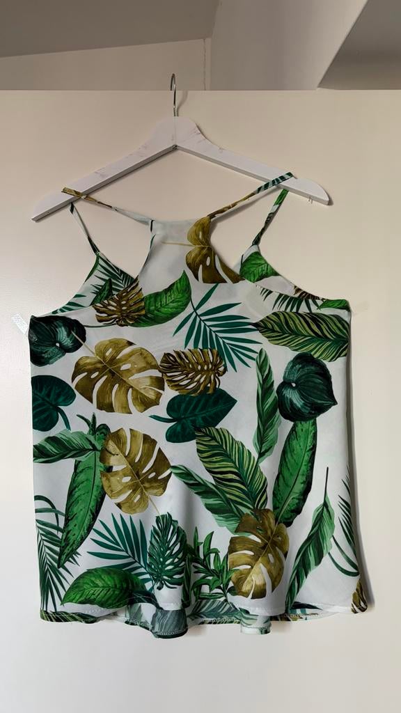 Zomerse top met tropische print - Maat M, Kleding | Dames, Tops, Maat 38/40 (M), Verzenden, Wit, Zo goed als nieuw