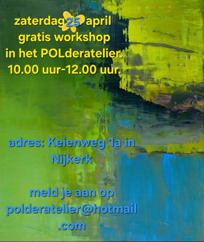 Gratis workshop acryl schilderen, Ophalen, Nieuw, Acrylverf