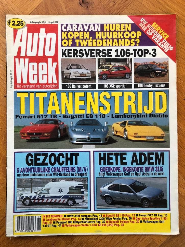 Autoweek nr. 15 1994, Boeken, Auto's | Folders en Tijdschriften, Nieuw, Algemeen, Verzenden