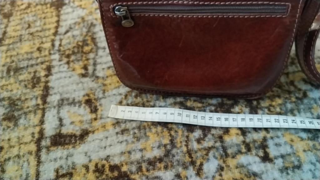 The Bridge handtas, bruin leer, verstelbare riem, Ophalen of Verzenden, Gebruikt, Bruin, Handtas