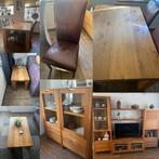Complete Eiken Houten Meubelset: TV-meubel, Vitrinekast,, Huis en Inrichting, Complete inboedels, Ophalen