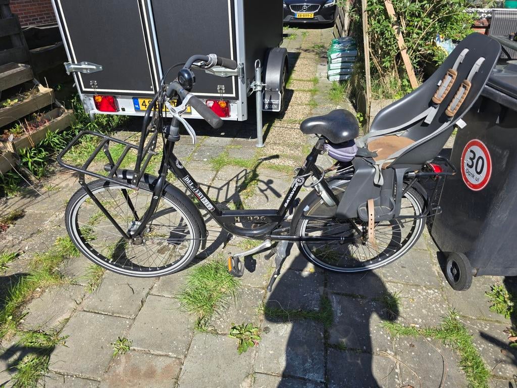 Leuke dames fiets met kinderzit, Ophalen, Minder dan 10 versnellingen, Gebruikt, Minder dan 49 cm