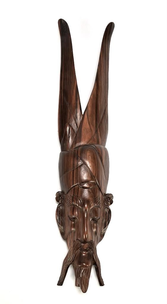 1241. Houten wandmasker, Bali - Indonesië, midden 20e eeuw, Antiek en Kunst, Antiek | Woonaccessoires, Ophalen of Verzenden