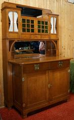 Antiek Art Deco buffetkast Buffet kast meubel Servieskast 19, Ophalen, Glas, Gebruikt, 75 cm of meer
