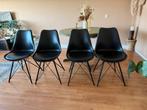 4 Luuk eetkamerstoelen van Kick Collection, Ophalen, Kunststof, Gebruikt, Zwart