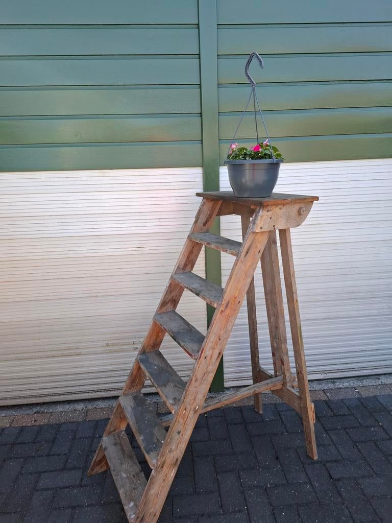 Oude houten Schilders trap erg mooi voor decoratie, Ophalen, Gebruikt, Trap, Opvouwbaar of Inschuifbaar