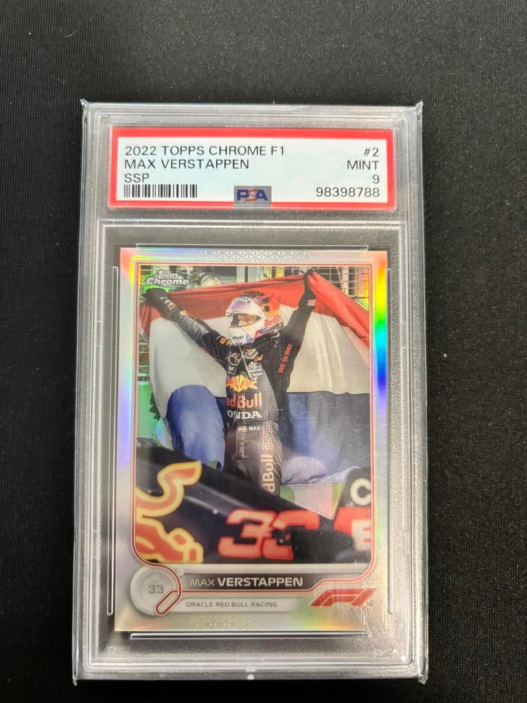 Max Verstappen Topps PSA 10 slabs – SSP/SP/Genummerd, Verzamelen, Ophalen of Verzenden, Zo goed als nieuw, Formule 1