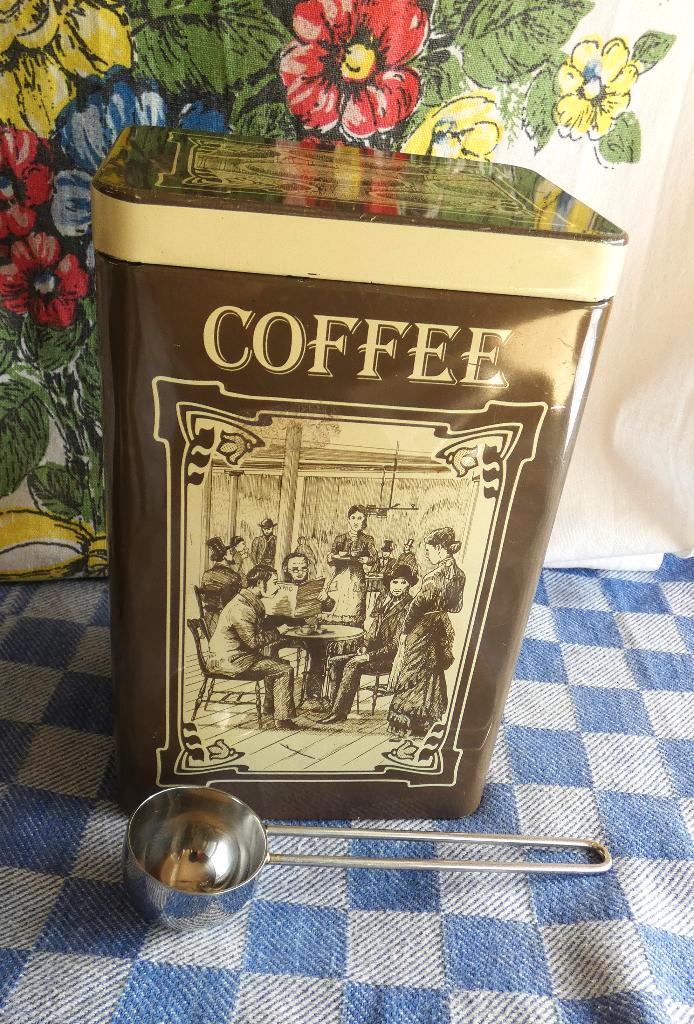 koffieblik/ bewaardoos koffie/ maatschepje, Antiek en Kunst, Antiek | Keukenbenodigdheden, Ophalen of Verzenden