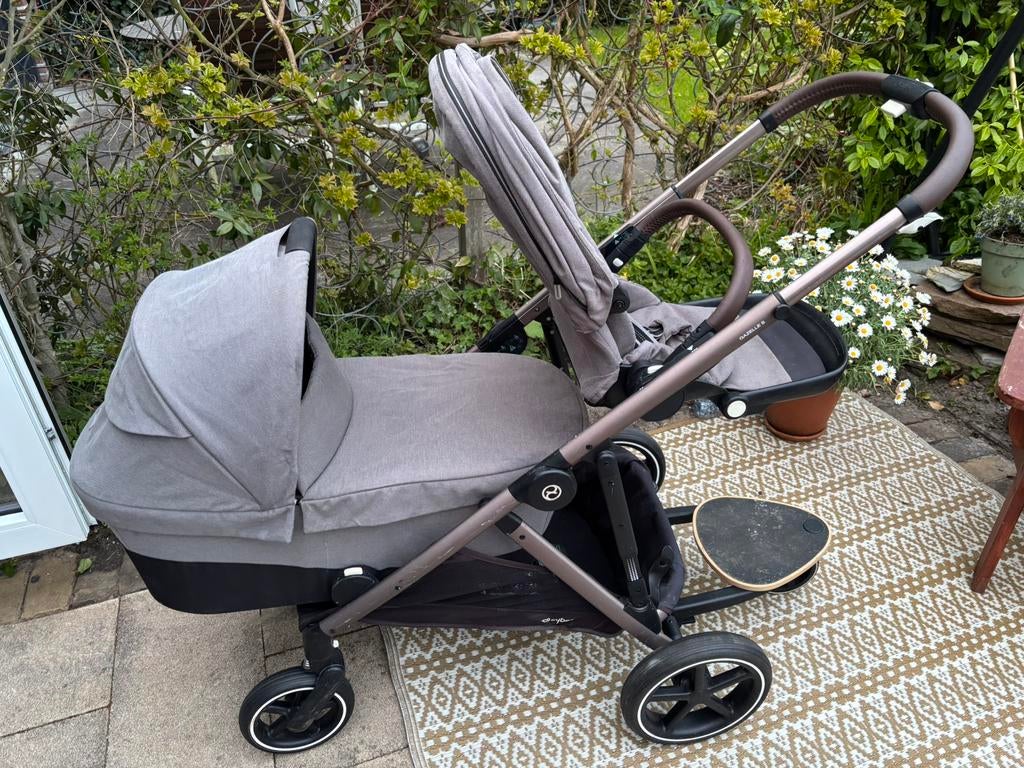 Cybex gazelle s met 2 zitjes en 1 bak, Kinderen en Baby's, Kinderwagens en Combinaties, Gebruikt, Verstelbare duwstang, Combiwagen