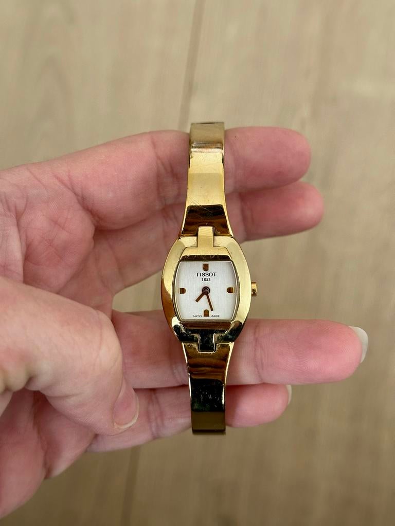 Vintage Tissot dameshorloge goudkleurig, Sieraden, Tassen en Uiterlijk, Horloges | Dames, Overige merken, Gebruikt, Verzenden