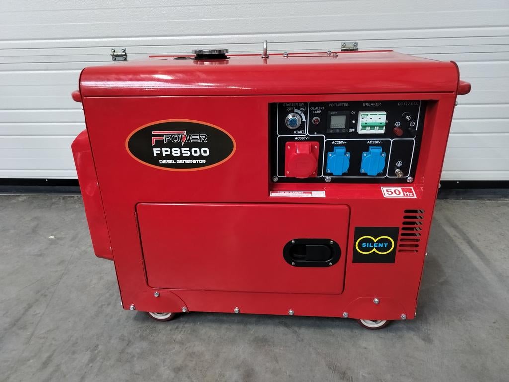 F-power 6.5KW diesel aggregaat 230/380V met sleutel. Nieuw!!, Ophalen, Elektrisch startend, Dieselolie, Nieuw