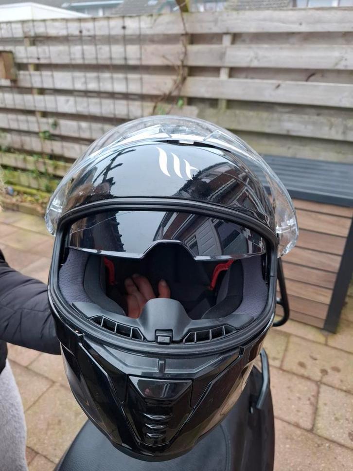 MT Scooter Helm Thunder 4 SV Solid Glans-Zwart , maat M, Fietsen en Brommers, Brommerhelmen, Zo goed als nieuw, Medium, Ophalen