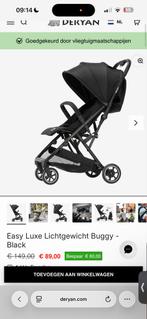 Deryan Easy Luxe Lichtgewicht Buggy - Zwart, Kinderen en Baby's, Buggy's, Ophalen of Verzenden, Nieuw, Overige merken, Zonnekap