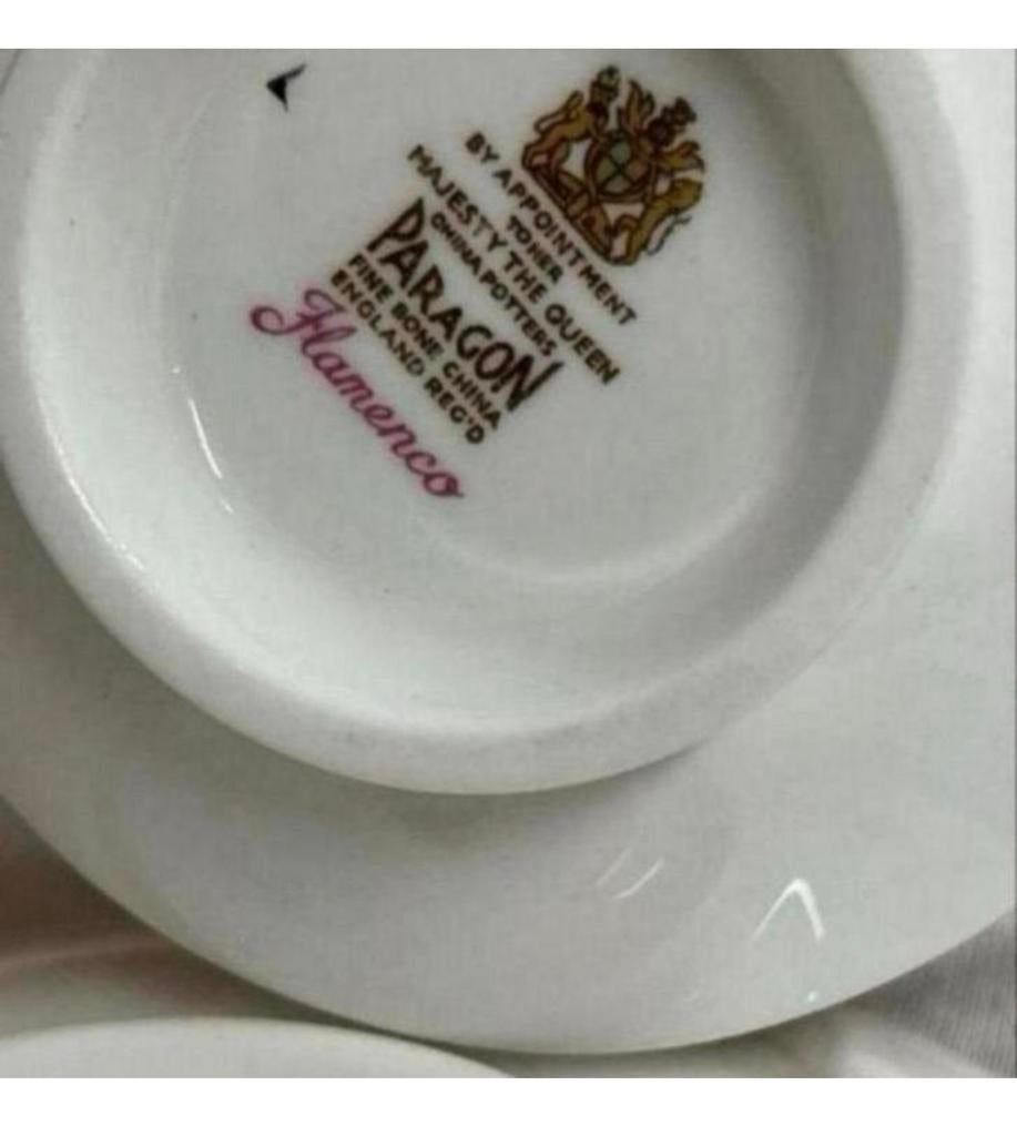 Paragon Bone China "Flamenco" Thee Kop, Schotel & Bord setje, Ophalen of Verzenden