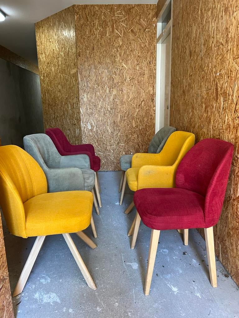 Eetkamerstoelen, Huis en Inrichting, Stoelen, Gebruikt, Overige kleuren, Ophalen of Verzenden, Stof