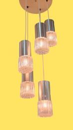 Vintage cascade hanglamp jaren 70, Gebruikt, ,, Ophalen of Verzenden, Glas