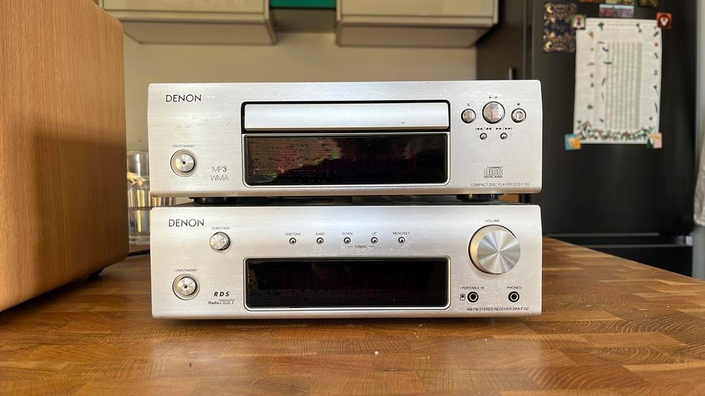 Denon stereoset met phono + cd speler, Audio, Tv en Foto, Stereo-sets, Gebruikt, Speakers, Denon, Ophalen of Verzenden