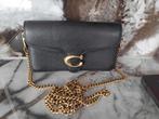 Coach tas - Zwart leer met gouden ketting, Sieraden, Tassen en Uiterlijk, Tassen | Schoudertassen, Overige merken, Zwart, Ophalen of Verzenden