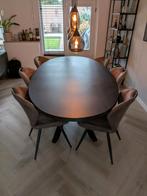Zwarte ovale tafel, Huis en Inrichting, Tafels | Eettafels, 100 tot 150 cm, 200 cm of meer, Zo goed als nieuw, Vijf personen of meer