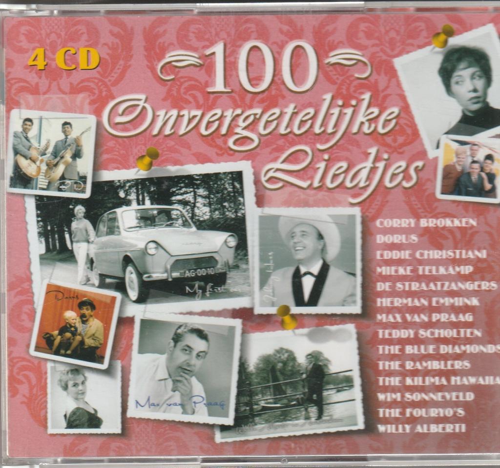 100 Onvergetelijke Liedjes ( 4 cd box ), Verzenden, Zo goed als nieuw, Levenslied of Smartlap