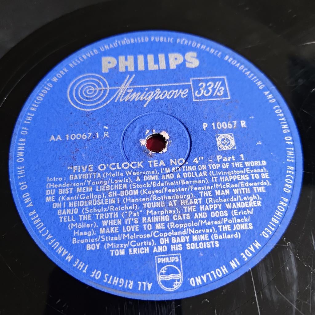Philips Minigroove 33 1/3 LP - Tom Erich & His Soloists, Ophalen of Verzenden, Gebruikt, 10 inch