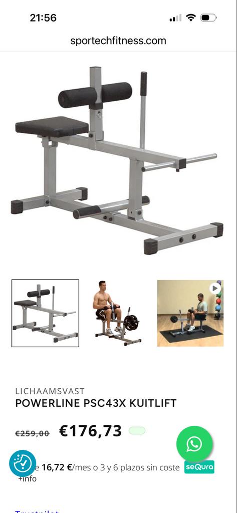 POWERLINE PSC43X Kuitlift + 80 kg, Sport en Fitness, Fitnessmaterialen, Ophalen, Gebruikt, Benen, Overige typen
