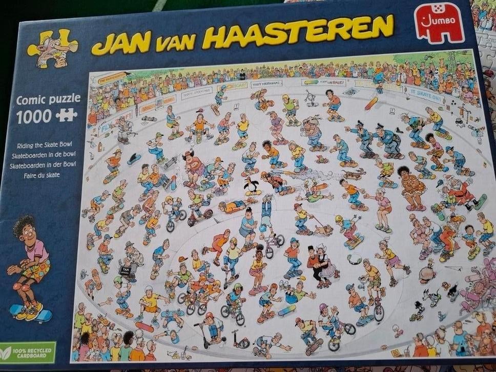 Puzzel Jan van Haasteren - Skateboarden in de bowl, Hobby en Vrije tijd, Denksport en Puzzels, Ophalen, 500 t/m 1500 stukjes, Zo goed als nieuw