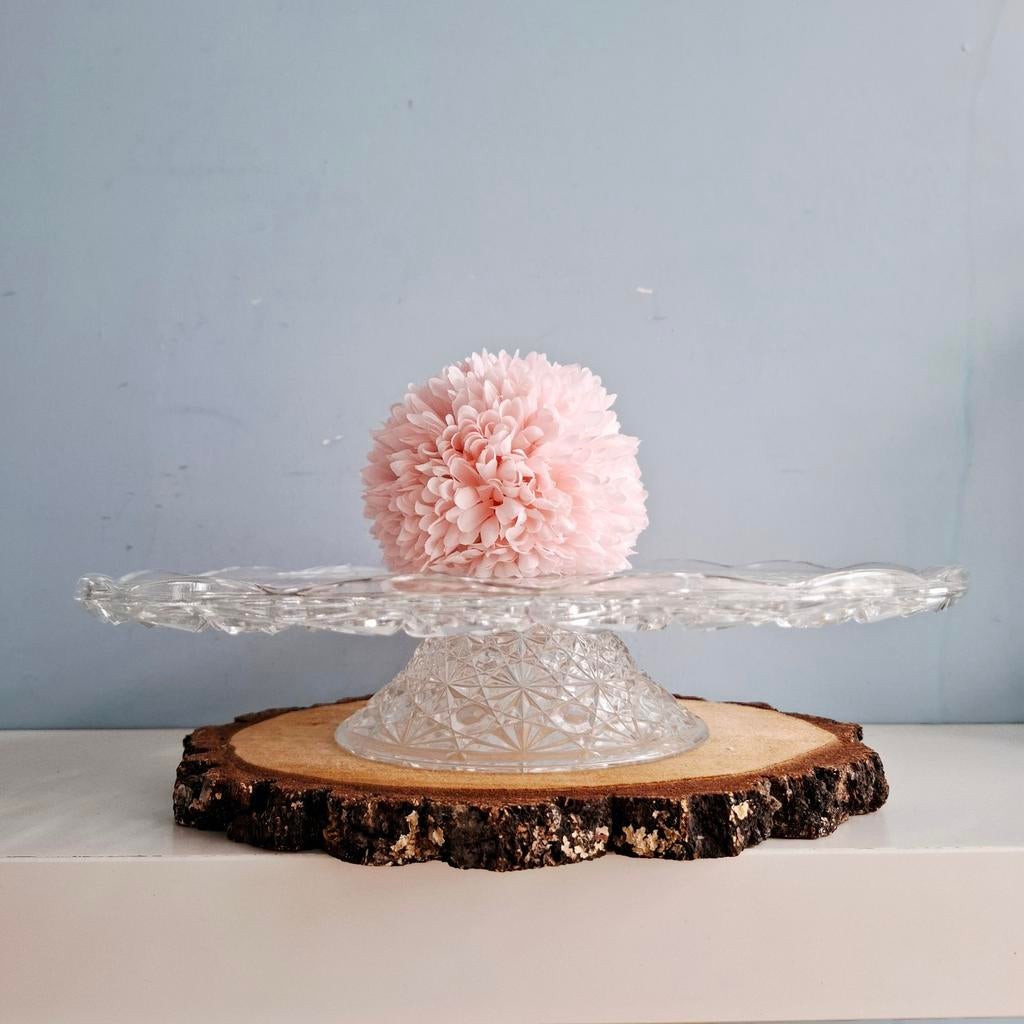 Vintage kristallen taartplateau, Antiek en Kunst, Ophalen of Verzenden