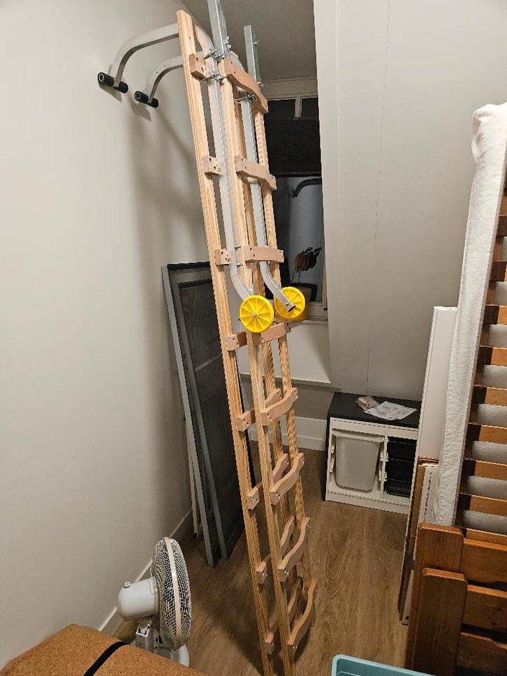Houten dakladder, Doe-het-zelf en Verbouw, Ladders en Trappen, Zo goed als nieuw, Ladder, 2 tot 4 meter, Ophalen