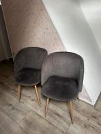 2 grijze eetkamerstoelen, Ophalen, Gebruikt, Grijs
