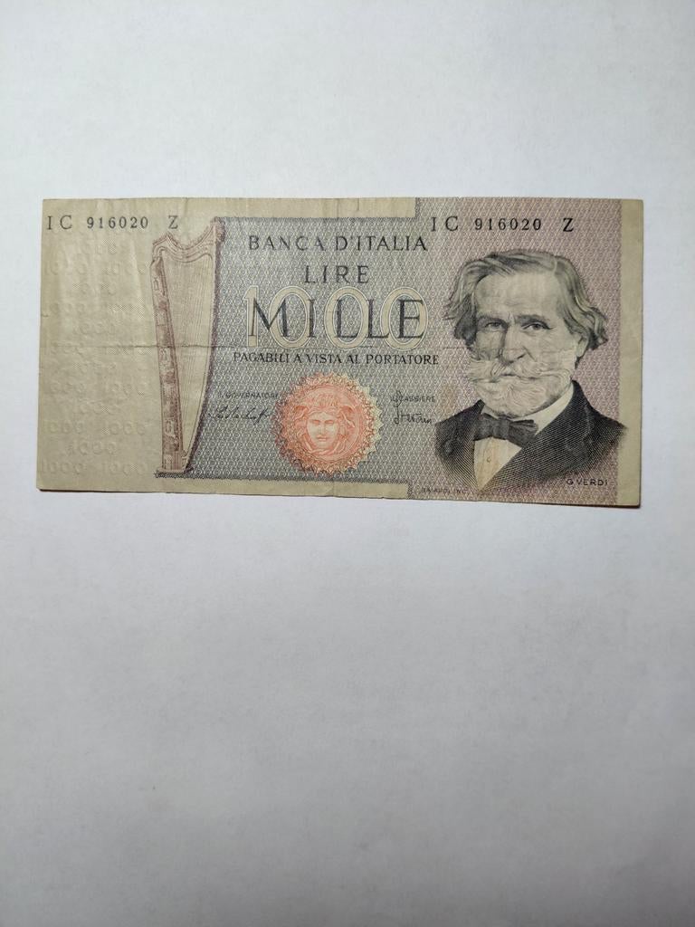 Italië 1000 lire 1977, Ophalen of Verzenden, Italië