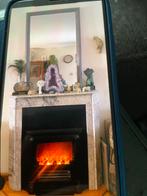 Marmeren schouw met elektrische haard en spiegel een koop, Ophalen, Gebruikt, Inbouwhaard, Elektrische haard