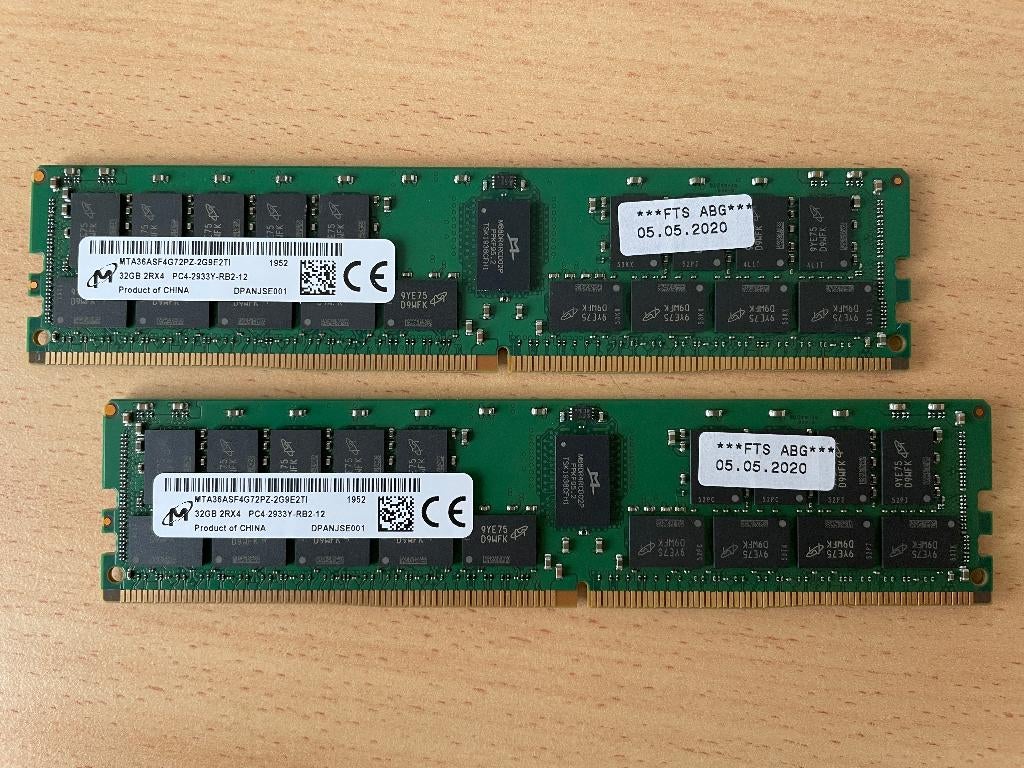 DIMM 32 GB, MTA, Computers en Software, RAM geheugen, 32 GB, Verzenden, DDR4, Zo goed als nieuw