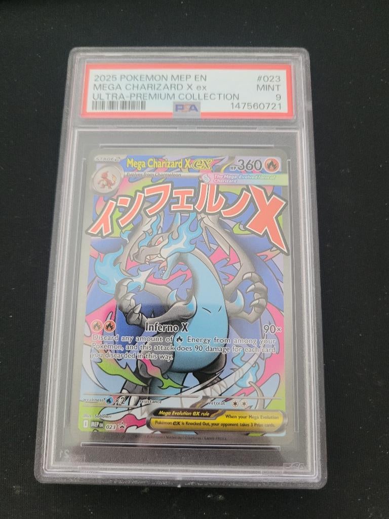 Pokemon mega charizard x EX 23 PSA 9, Hobby en Vrije tijd, Verzamelkaartspellen | Pokémon, Ophalen of Verzenden, Zo goed als nieuw
