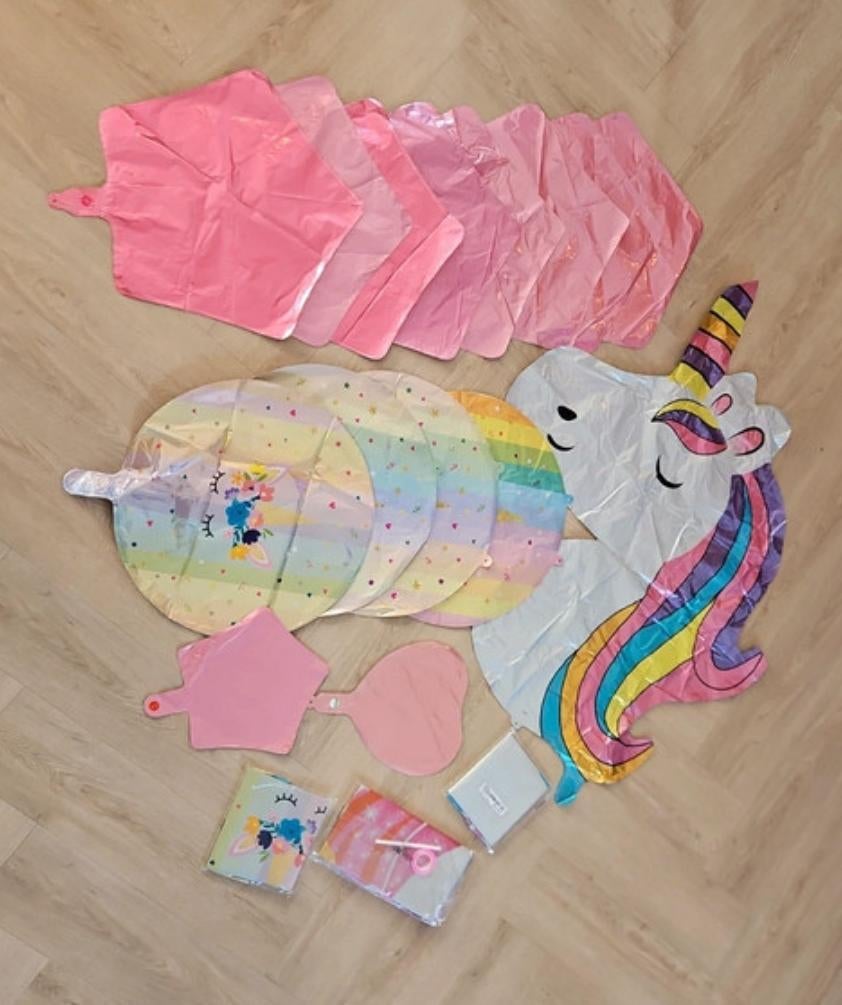 Unicorn verjaardag pakket, Ophalen of Verzenden, Zo goed als nieuw, Versiering, Verjaardag